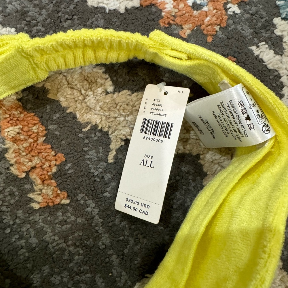 NWT Anthropologie Terry Visor Hat‎ Textile Yellow - Picture 6 of 7